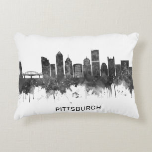 Coussins Décoratifs Pittsburgh Pennsylvania Skyline BW