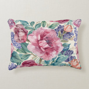 Coussins Décoratifs Pivoine botanique Aquarelle Floraison de lavande F