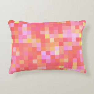 Coussins Décoratifs Pixel Multicolore Rouge/Rose/Jaune/Orange/Lavande