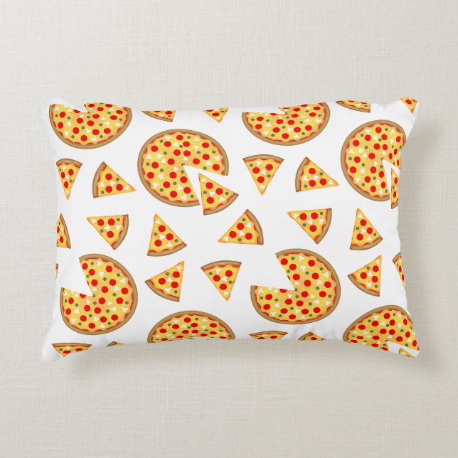 Coussins Décoratifs Pizza et tranches de cool motif sur blanc (Devant)