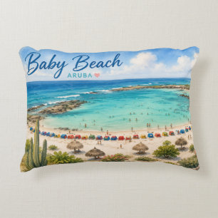 Coussins Décoratifs Plage de bébé Aruba Voyage souvenir des Caraïbes