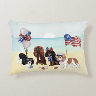 Coussins Décoratifs Plage Patriotique Cavalier King Charles Spaniels