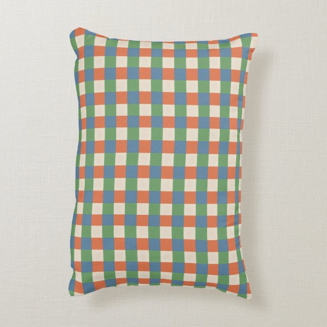 Coussins Décoratifs Plaid Beige Green Red Accent Pillow (Dos(Vertical))