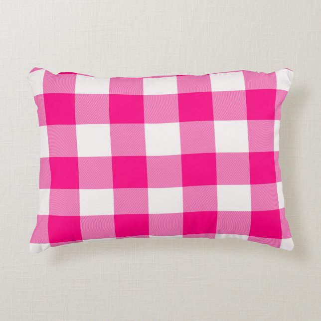 Coussins Décoratifs Plaid Buffalo Rose  (Devant)