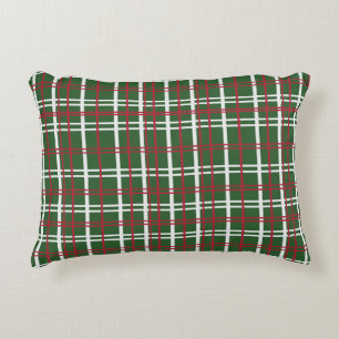 Coussins Décoratifs Plaid de Noël Rouge, Vert, Blanc