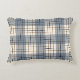 Coussins Décoratifs Plaid Motif Blues Brown Creme