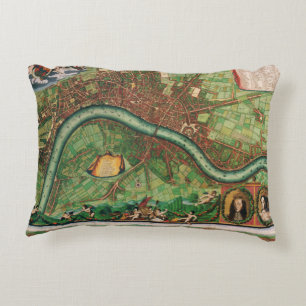 Coussins Décoratifs Plan antique des rues de Londres par Johannes de R