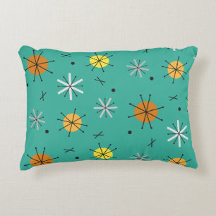 Coussins Décoratifs Planètes de l'âge atomique Starbursts Turquoise