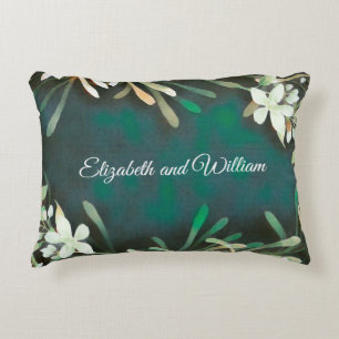 Coussins Décoratifs Plantes tropicaux gris vert texte personnalisable