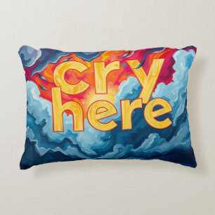 Coussins Décoratifs Pleurer ici
