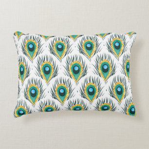 Coussins Décoratifs Plumes de paon : arrière - plan vintage sans soudu