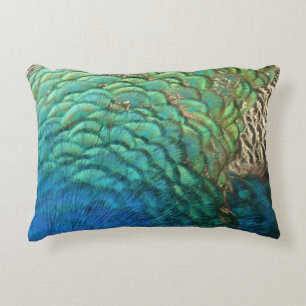 Coussins Décoratifs Plumes de paon I Design de nature abstrait coloré