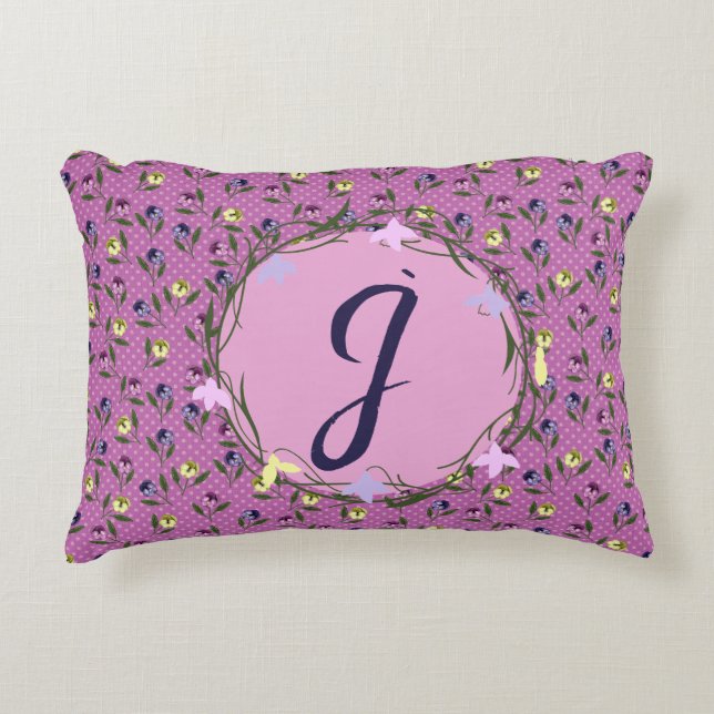 Coussins Décoratifs Plutôt rose et violet et jaune (Devant)