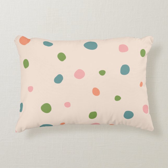 Coussins Décoratifs Pneuka dot moderne mignon vert rose tendance (Devant)