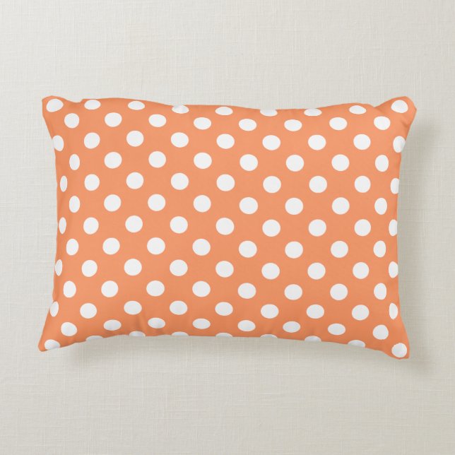 Coussins Décoratifs Points blancs sur orange mandarine (Dos)