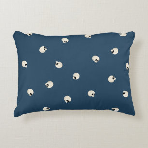 Coussins Décoratifs Points de crâne Kawaii mignons aléatoires bleu fon