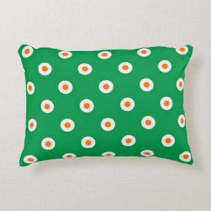 Coussins Décoratifs Points orange/blanc sur vert