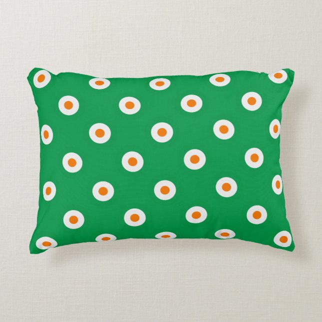 Coussins Décoratifs Points orange/blanc sur vert (Devant)