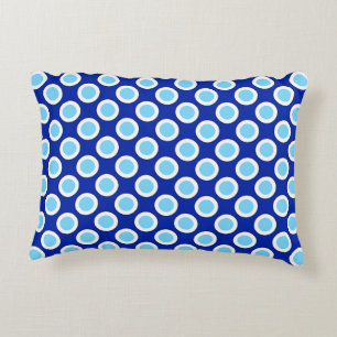 Coussins Décoratifs Points tournés rétros, bleu cobalt et blanc