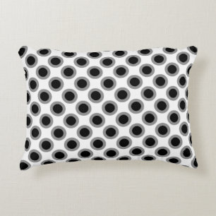 Coussins Décoratifs Points tournés rétros, gris, noir et blanc