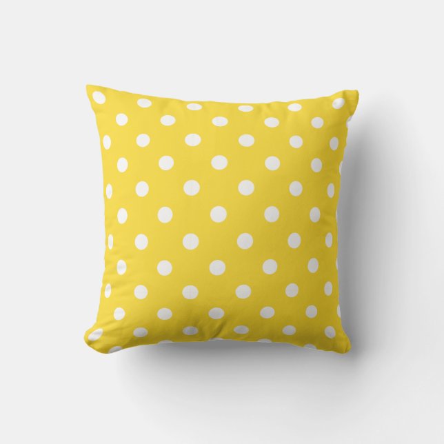 Coussins Décoratifs Pois Blanc Et Jaune (Recto)