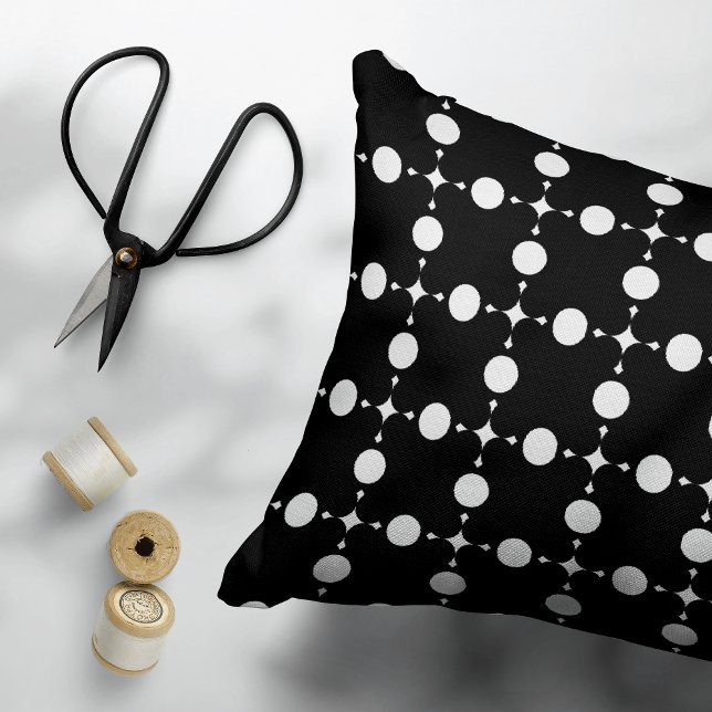 Coussins Décoratifs Pois blancs, Motif à points Polka, points, pointil (Créateur téléchargé)