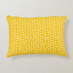 Coussins Décoratifs Pois blancs sur motif jaune transparent