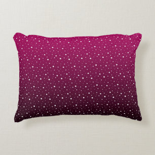 Coussins Décoratifs Pois blancs sur pourpre et dégradé noir.