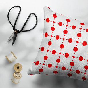 Coussins Décoratifs Pois rouges, Motif à points polka, points, pointil