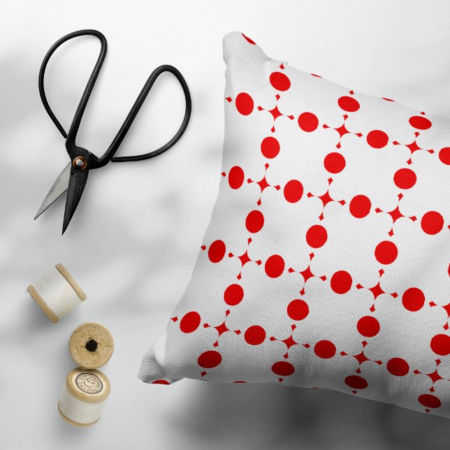 Coussins Décoratifs Pois rouges, Motif à points polka, points, pointil (Créateur téléchargé)