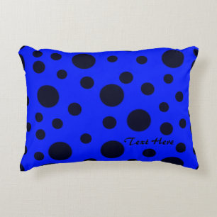 Coussins Décoratifs Pois simple Noir moderne sur motif bleu