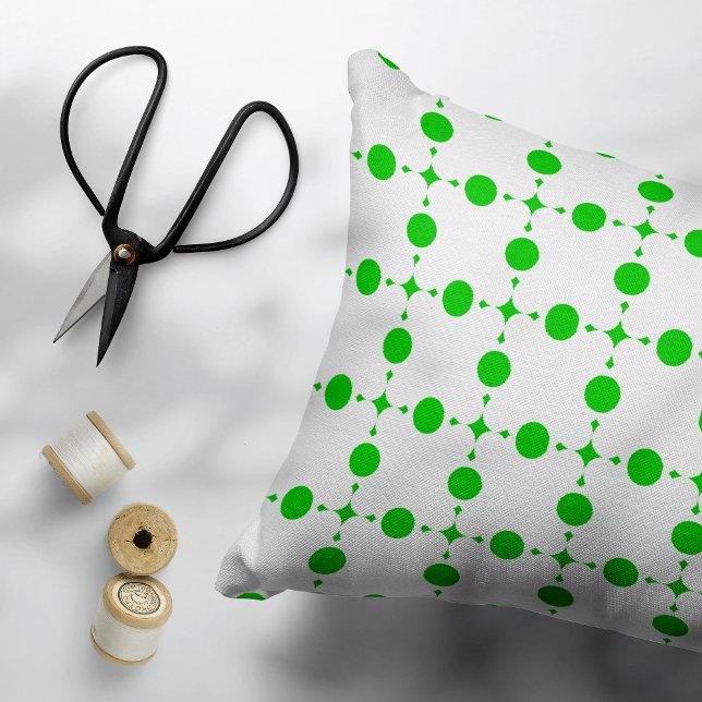 Coussins Décoratifs Pois verts, Motif à points Polka, points, pointill (Créateur téléchargé)