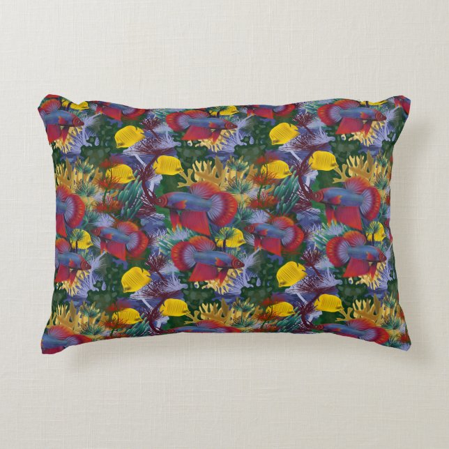 Coussins Décoratifs Poisson bleu marine (Devant)