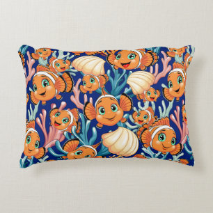 Coussins Décoratifs Poisson clown Dessin animé Mignon Famille Sous l'e
