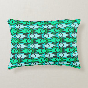 Coussins Décoratifs Poisson Modernité du milieu du siècle, vert jade e