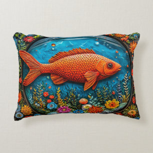 Coussins Décoratifs Poisson rouge de dessin animé
