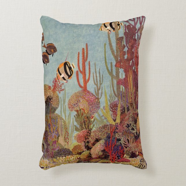 Coussins Décoratifs Poissons-anges en corail, poissons tropicaux Vinta (Devant(Vertical))