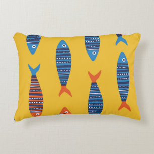 Coussins Décoratifs Poissons brillants Illustration de la vie sous-mar