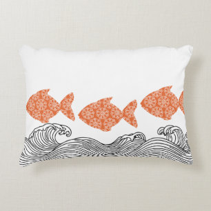 Coussins Décoratifs Poissons et vagues côtiers
