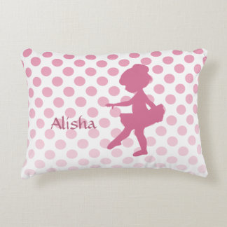 Coussins Décoratifs Polka Dot Rose Ballerina Personnalisé