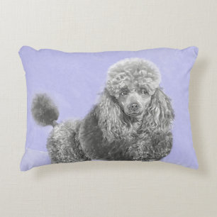 Coussins Décoratifs Poodé Jouet miniature Argent gris bleu Chien Art