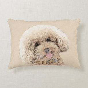 Coussins Décoratifs Poodle (Jouet, Miniature) Peinture Chien Art origi