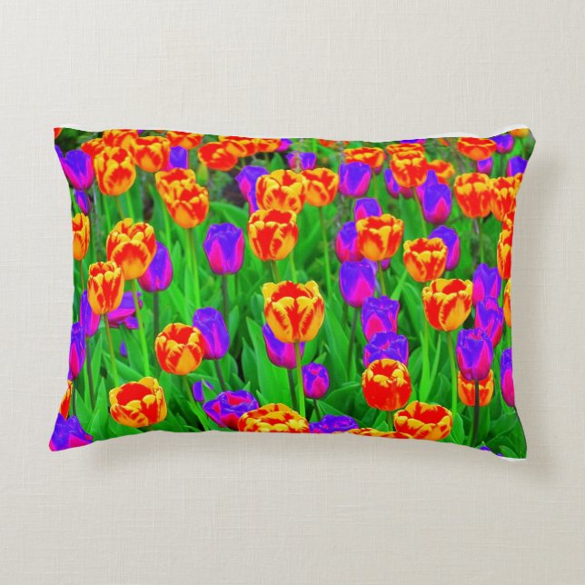 Coussins Décoratifs Pop Art Neon Tulips (Dos)