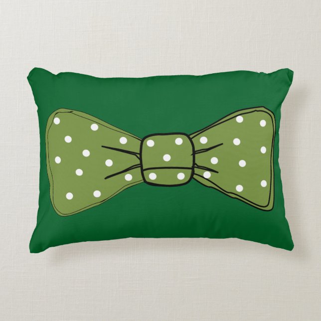 Coussins Décoratifs Pop Art Spotty Green Bow Cravate (Devant)