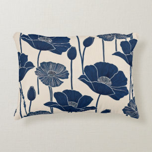 Coussins Décoratifs Poppies bleues