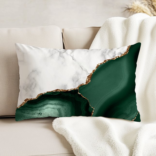 Coussins Décoratifs Porte verte Marbre blanc émeraude dorée (Créateur téléchargé)