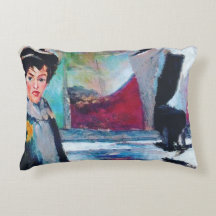 Portrait de femme vintage avec Arrière - plan Abst