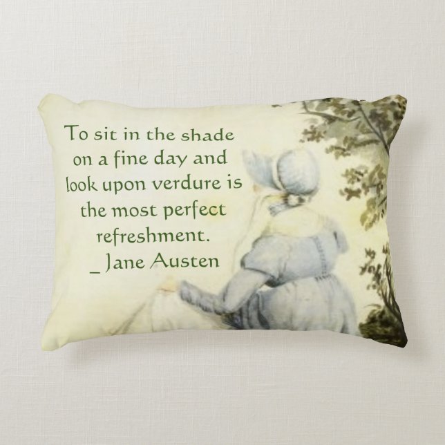 Coussins Décoratifs Portrait de Jane Austen + citation (Devant)