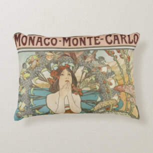 Coussins Décoratifs Poster Mont-Carlo vintage par Alphonse Mucha