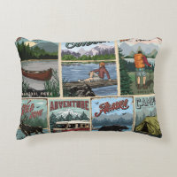 Posters vintage de loisirs en plein air avec canoë